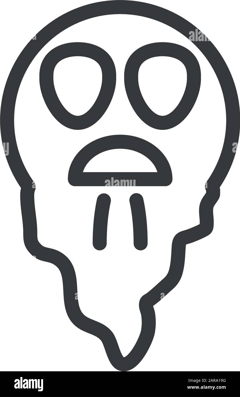 silhouette de fantôme de halhalloween sur fond blanc illustration vectorielle design Illustration de Vecteur