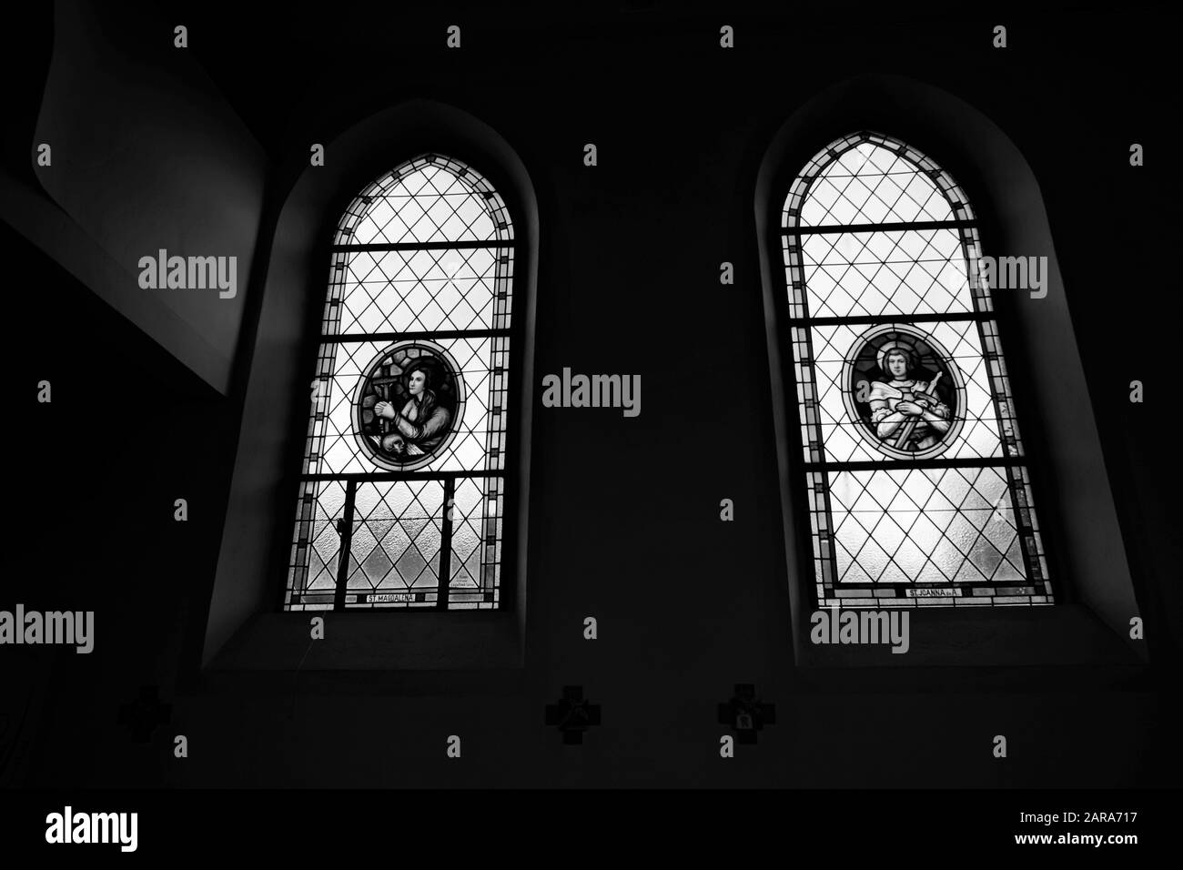 Saint Magdalena, Saint Joanna, Vitrail, Storkensohn, Haut Rhin, Grand Est, France, Europe Banque D'Images