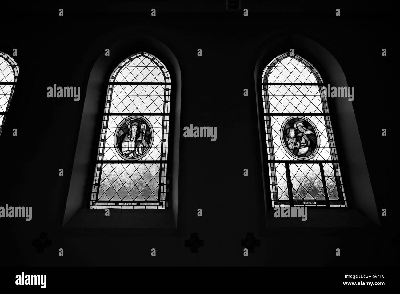 Saint Odilia, Saint Anna, Vitrail, Storkensohn, Haut Rhin, Grand Est, France, Europe Banque D'Images