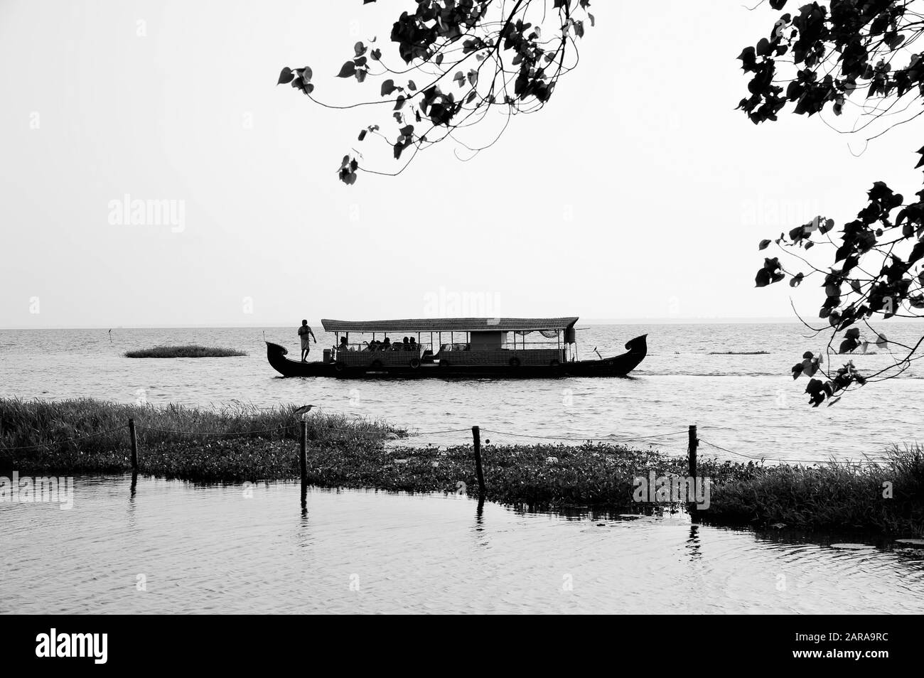 Bateau Dans Le Lac Vembanad, Coconut Lagoon Resort, Kumarakom, Kottayam, Kerala, Inde, Asie Banque D'Images