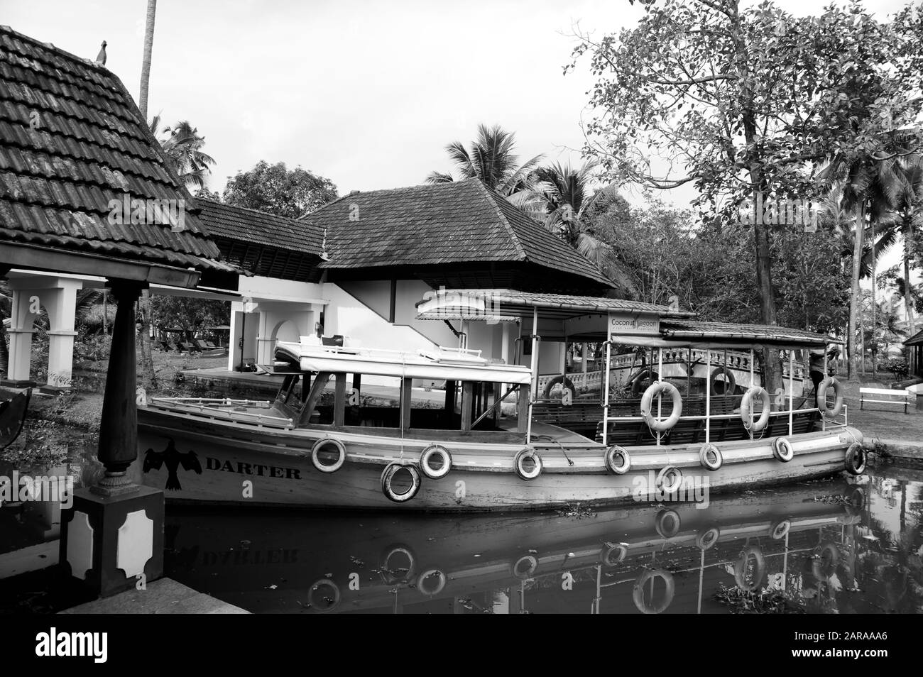 Bateau Darter, Coconut Lagoon Resort, Kumarakom, Kottayam, Kerala, Inde, Asie Banque D'Images