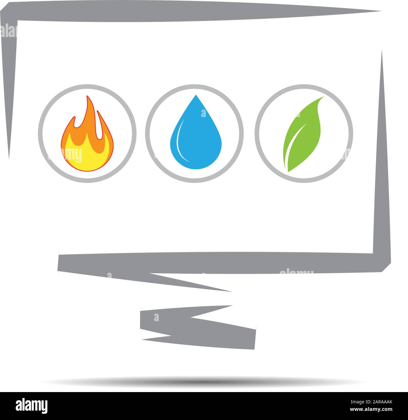 Ordinateur de signe vectoriel, énergie verte Illustration de Vecteur