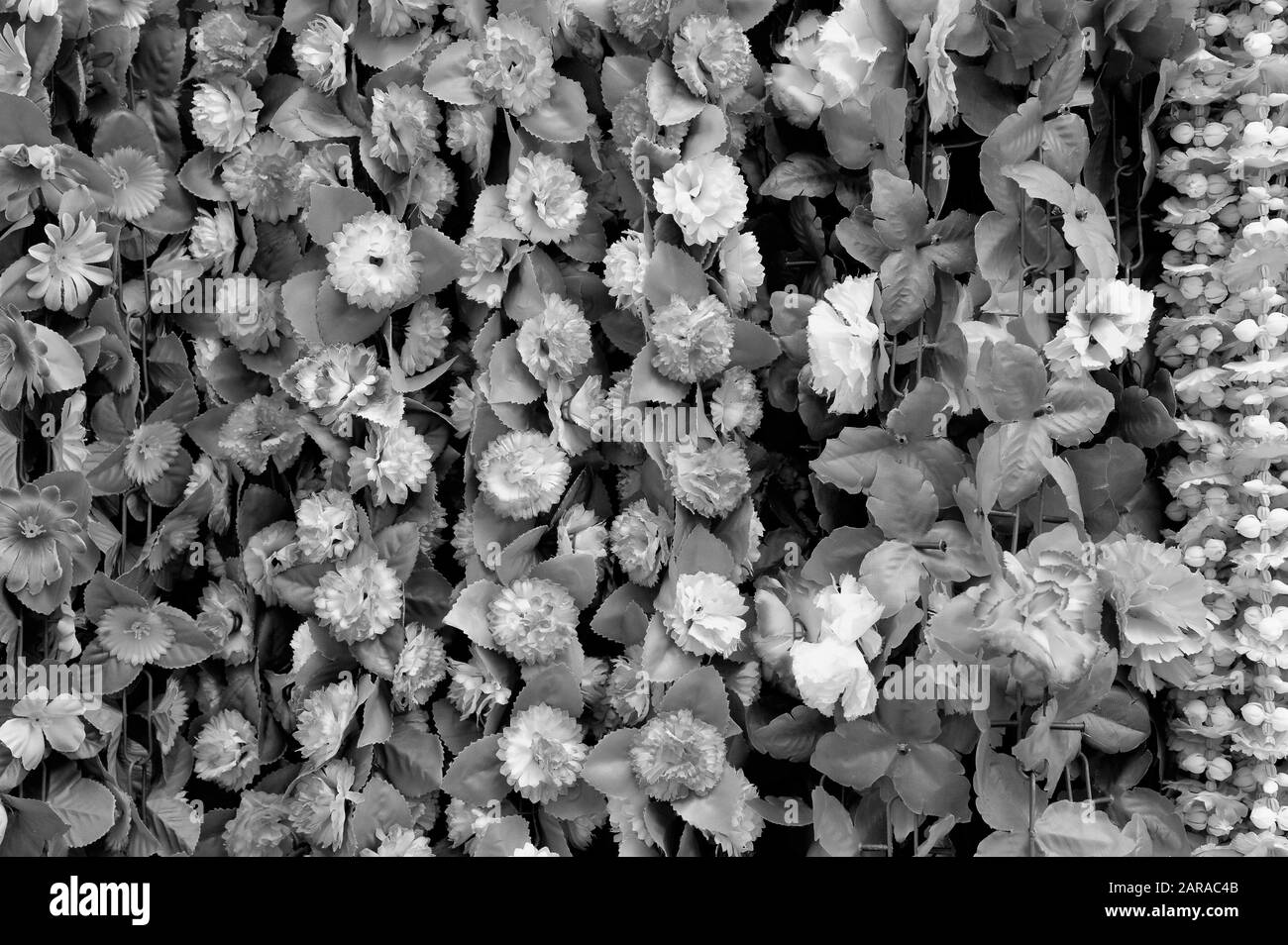 Fleurs Blanches Artificielles, Dadar, Mumbai, Maharashtra, Inde, Asie Banque D'Images