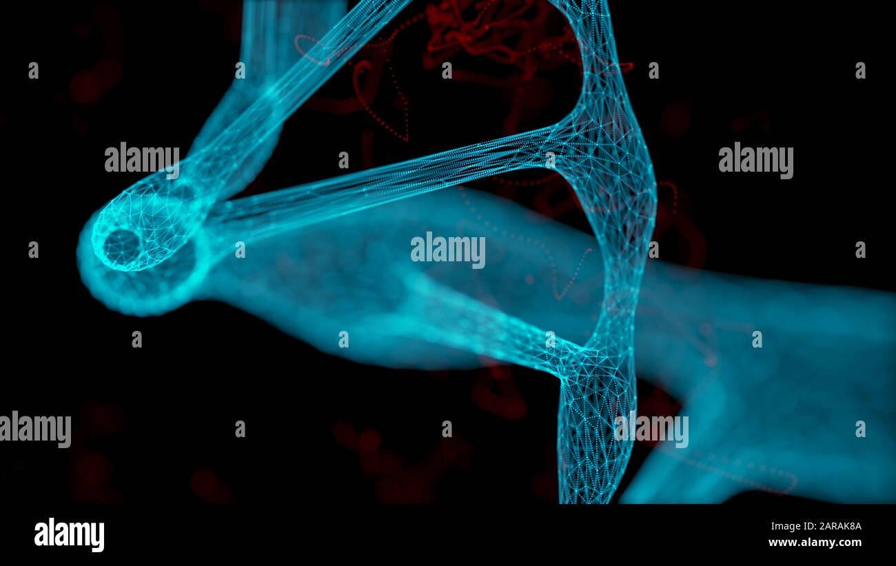 La science de l'hologramme de la nouvelle technologie de l'ADN - illustration tridimensionnelle Banque D'Images