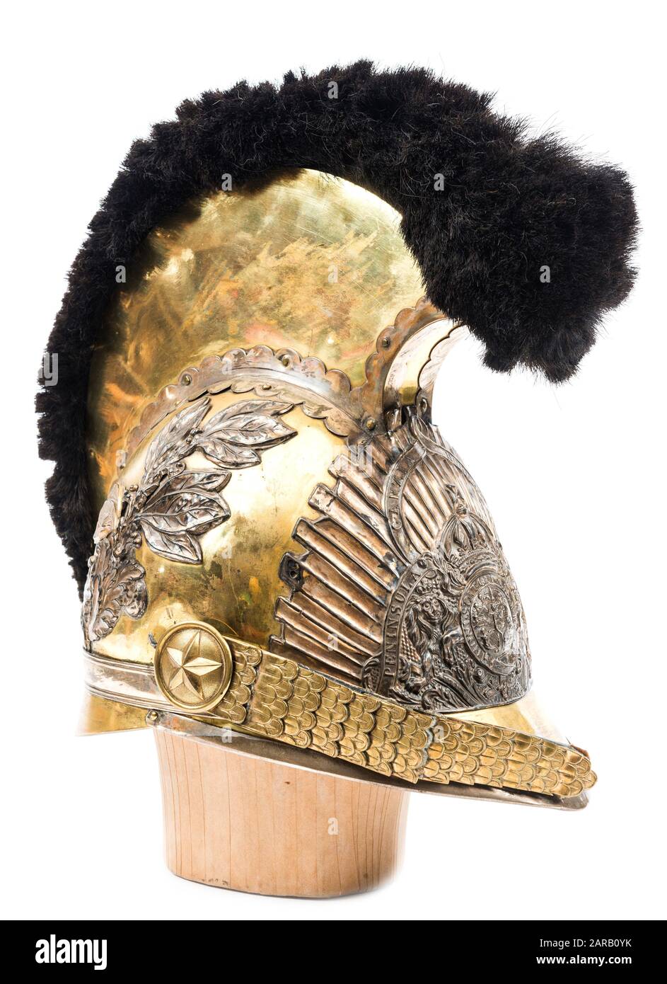 Casque doré d'officier de cavalerie hanoverienne du début du XIXe siècle Banque D'Images