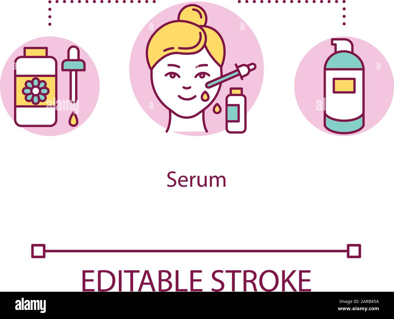 Icône concept sérum. Huile essentielle. Liquide hydratant pour le traitement du visage. Soins De La Peau. Illustration d'une ligne fine d'idée de produit cosmétique. Vecteur isolé Illustration de Vecteur