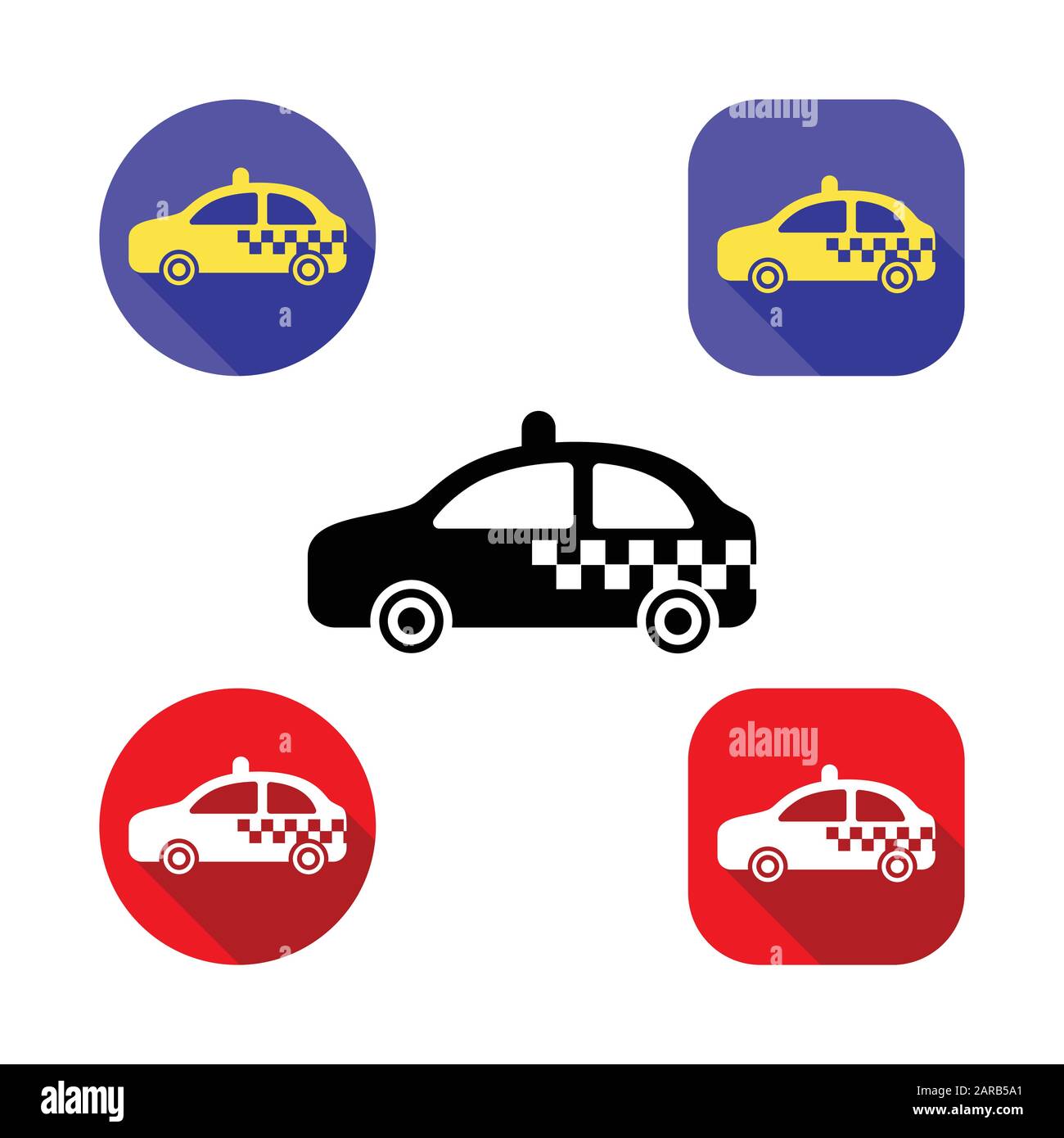 Icône de panneau de voiture de taxi. Symbole des transports en commun, icône de taxi dans un design plat tendance Illustration de Vecteur