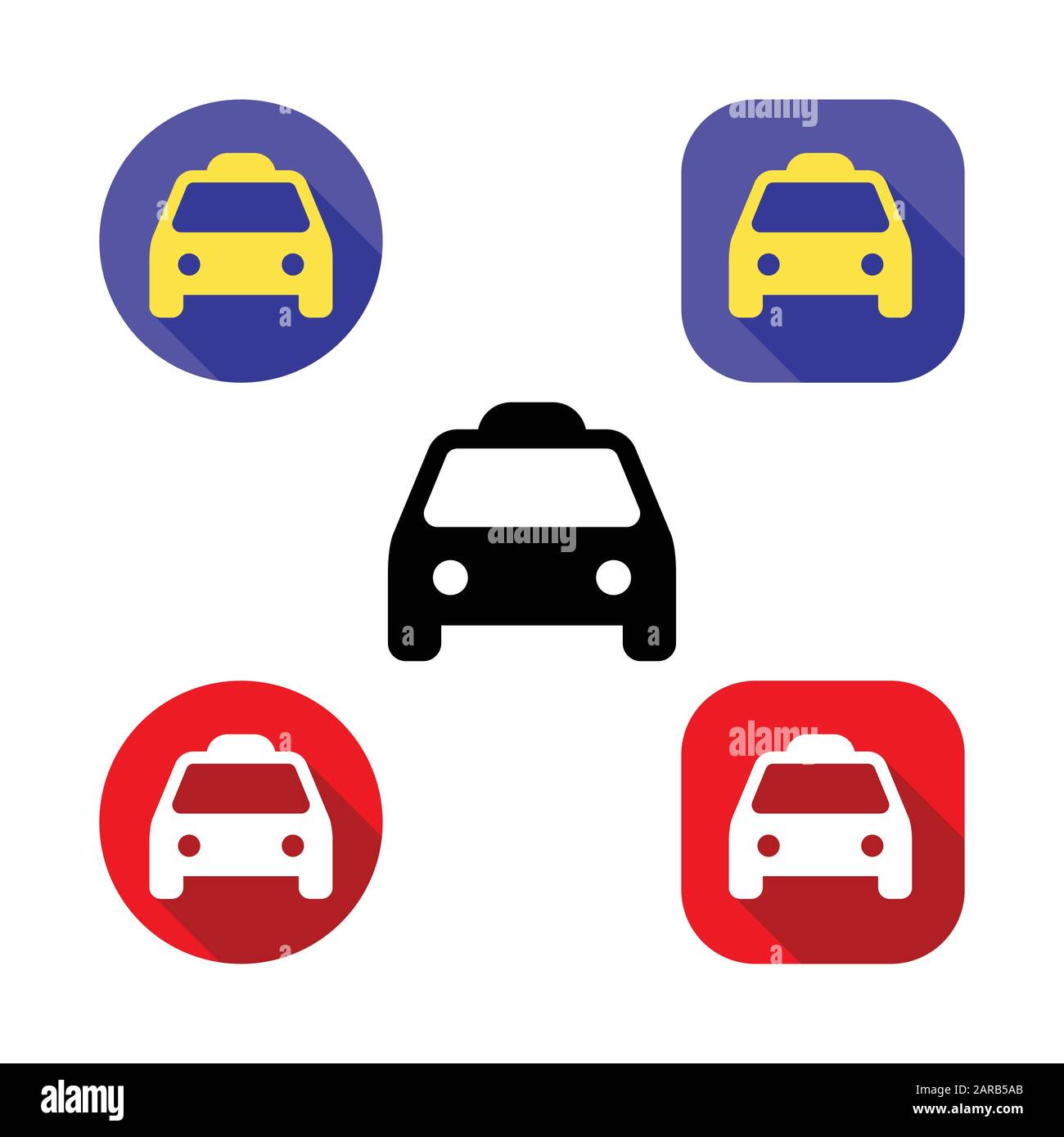 Icône de panneau de voiture de taxi. Symbole des transports en commun, icône de taxi dans un design plat tendance Illustration de Vecteur