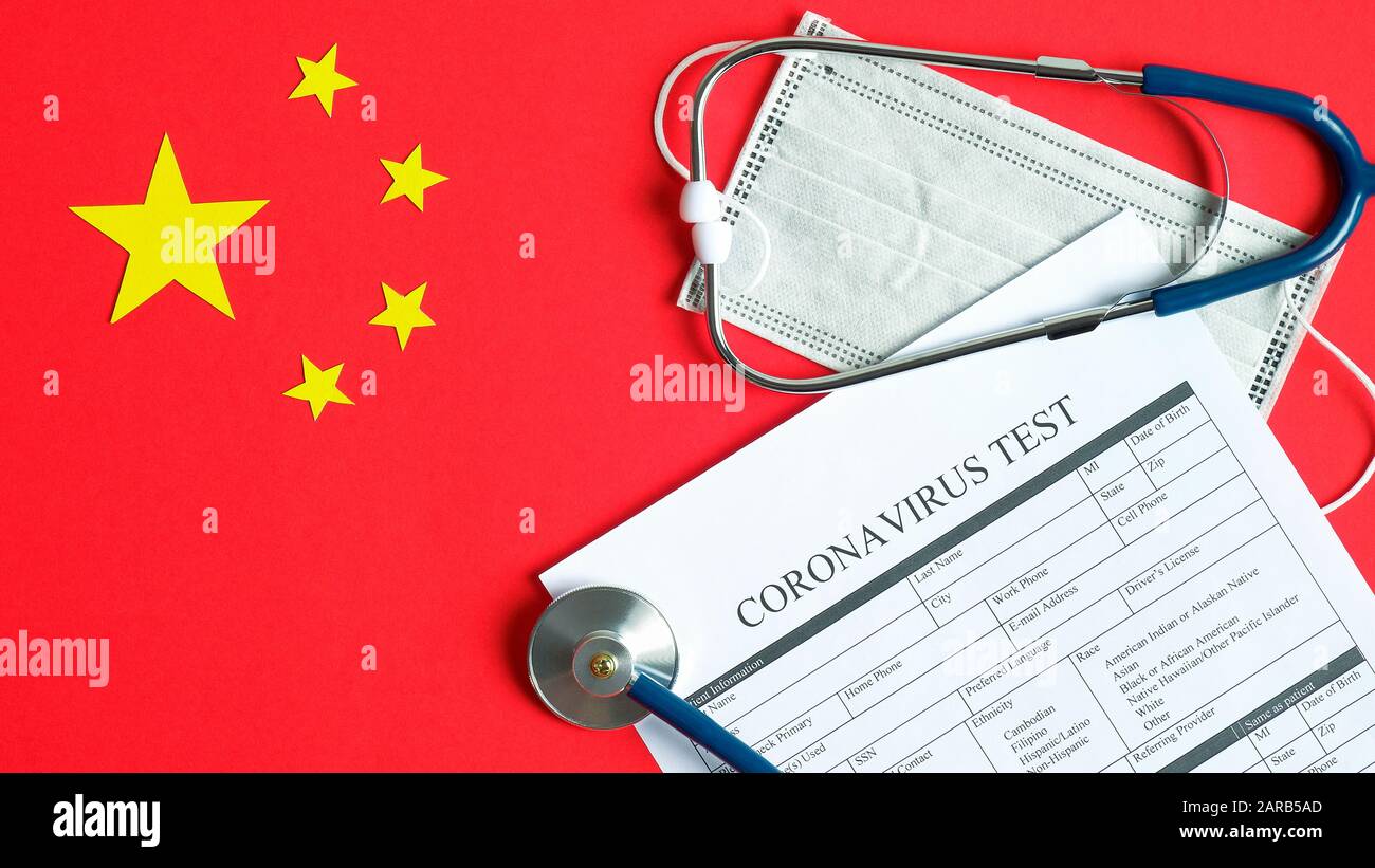 Éclosion de coronavirus de Wuhan, infection par le virus de la pandémie de grippe. Banque D'Images