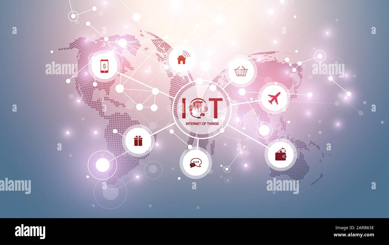 Internet des objets et de l'ITO design concept réseau pour votre présentation. Connexion réseau futuriste de fond de commerce mondial. De l'Internet Illustration de Vecteur