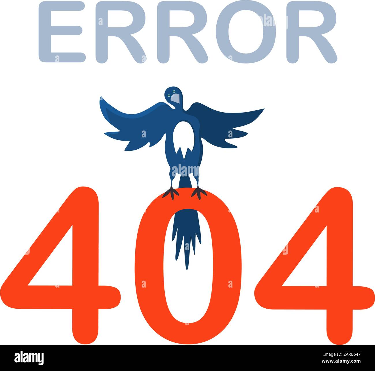 Triste complote d'oiseau sur l'erreur 404 Illustration de Vecteur