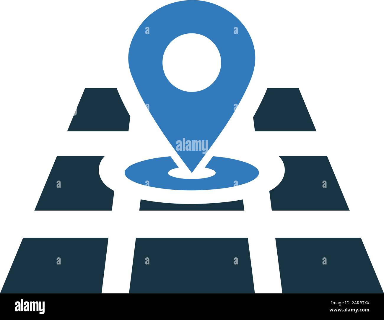 Conception d'éléments créatifs de la collection d'icônes de la bourse. Pixel Perfect Location Icône, carte, adresse, position géographique pour commercial, imprimer médicament Illustration de Vecteur