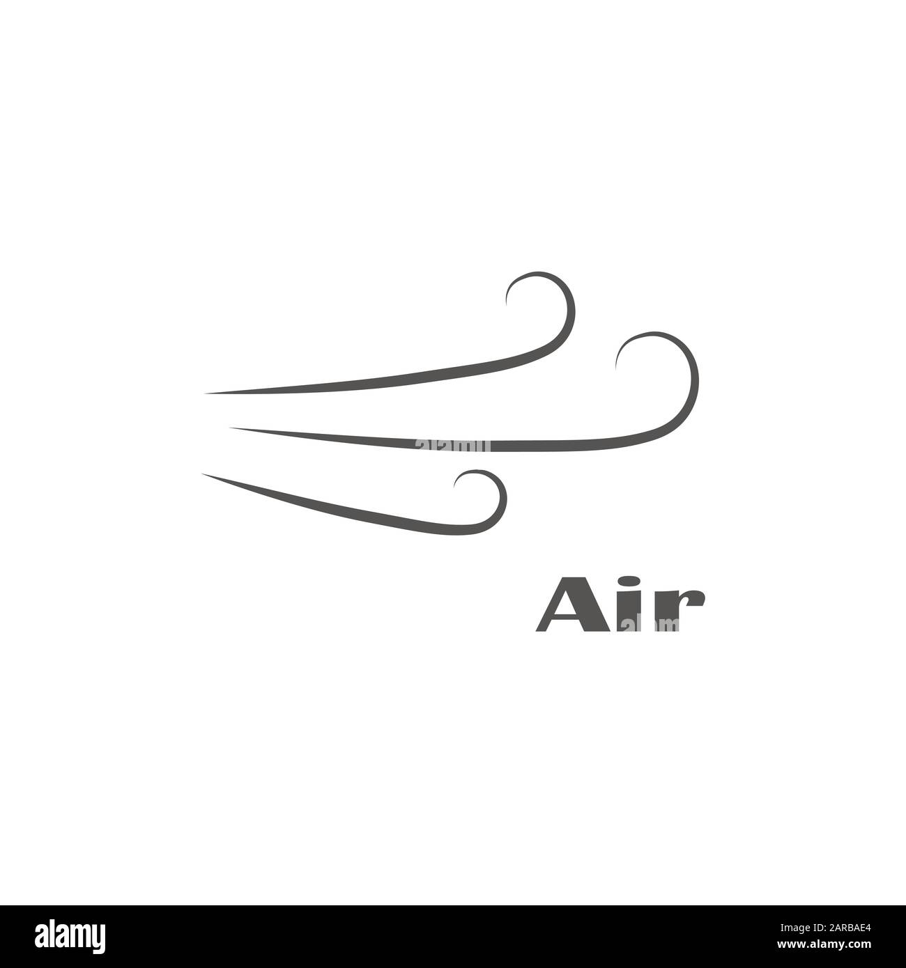 Icône prévisions météo vectorielles - vent. Fermeture du symbole de débit d'air Illustration de Vecteur