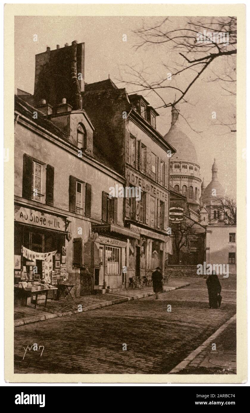 Hotel du Tertre et au Singe qui lit, Paris, France Banque D'Images