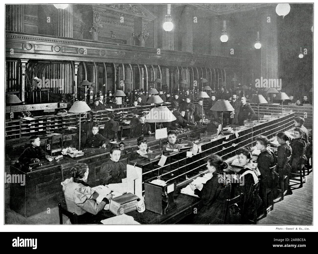 Bureau de poste général Londres 1890s Banque D'Images