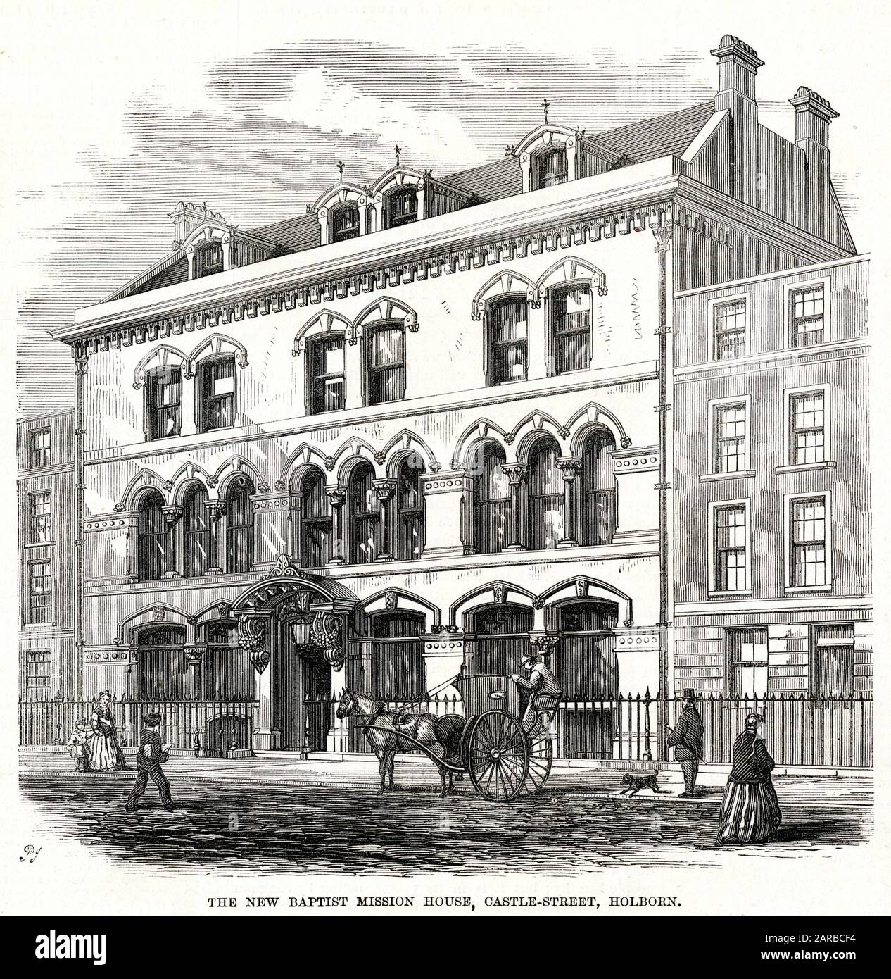 New Mission House, Castle-Street, Horborn, Londres. Date : Mai 1870 Banque D'Images