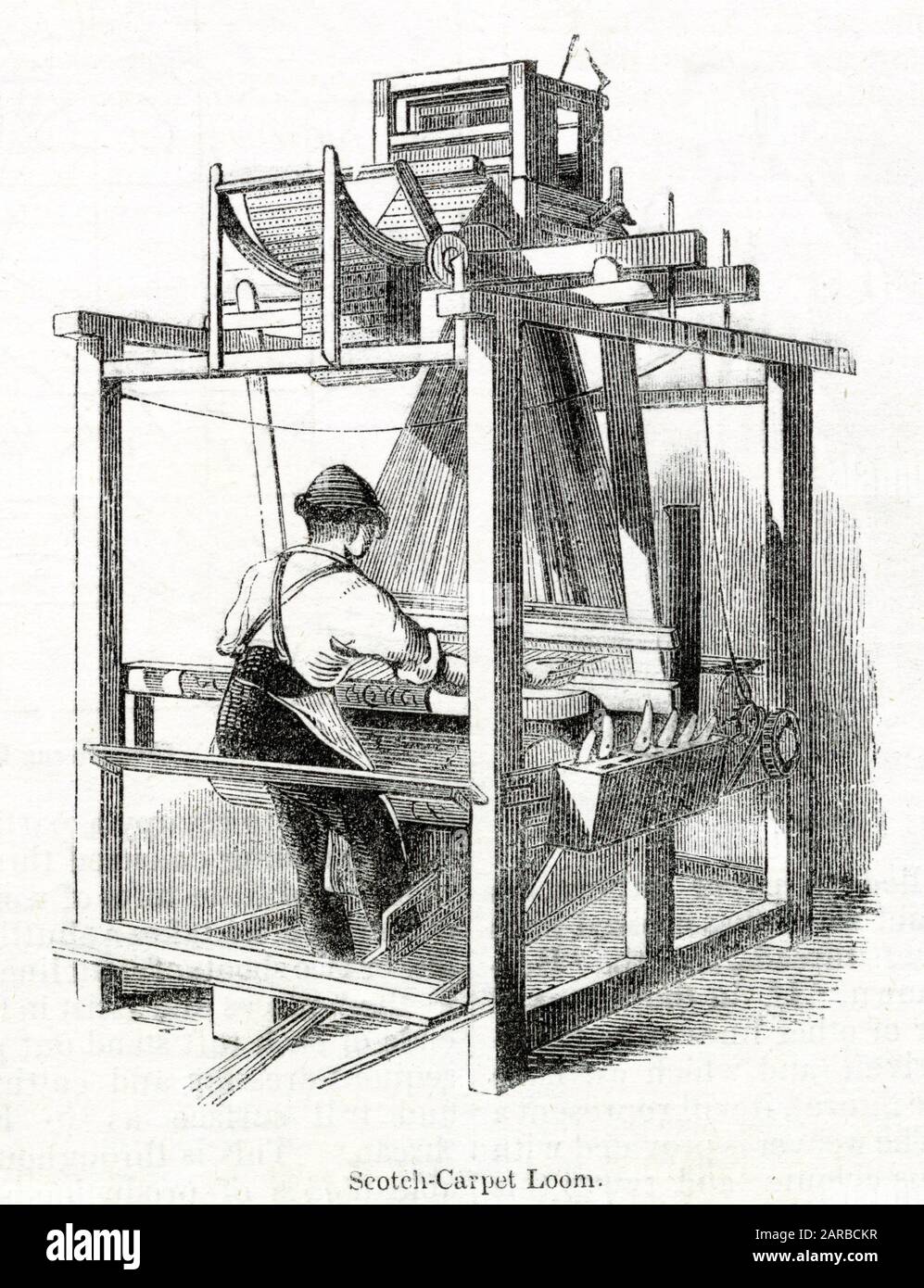 Scotch Carpet Loom, Glasgow 1843 Banque D'Images