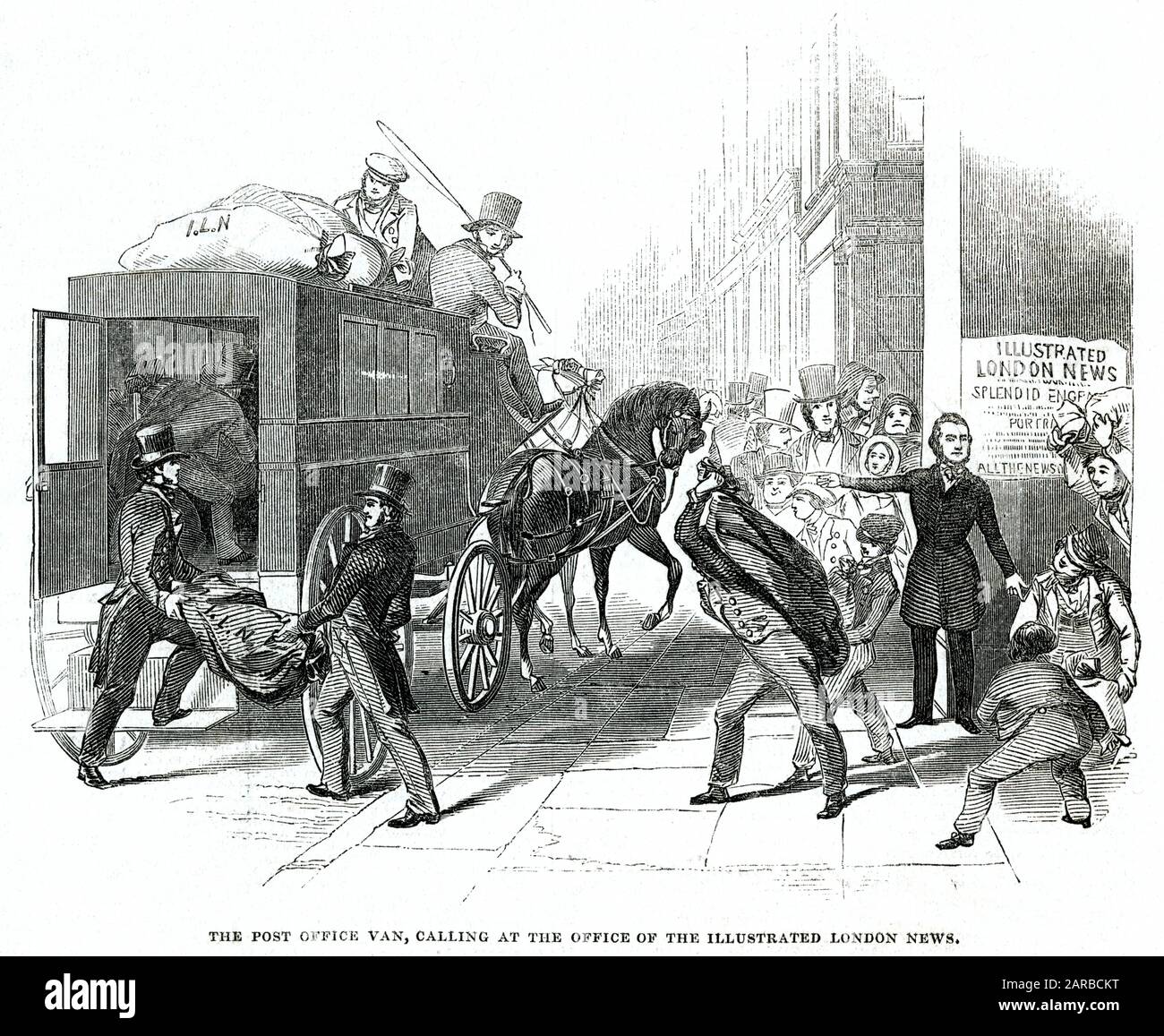 The Illustrated London News - bureau de poste van 1845 Banque D'Images