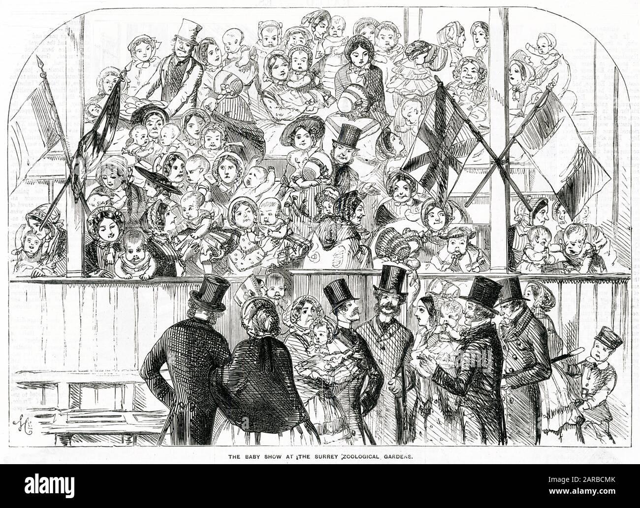 Baby Show aux jardins zoologiques de Surrey 1855 Banque D'Images
