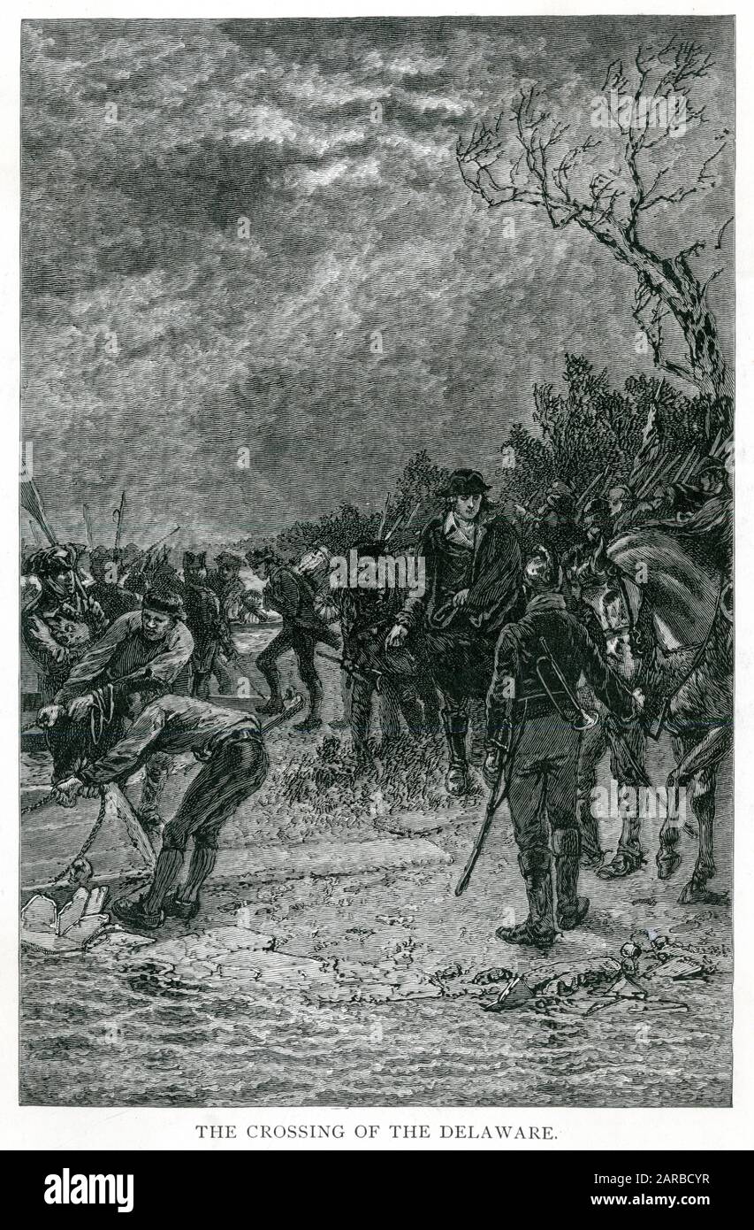 Amérique - Washington traverse le fleuve Delaware Banque D'Images