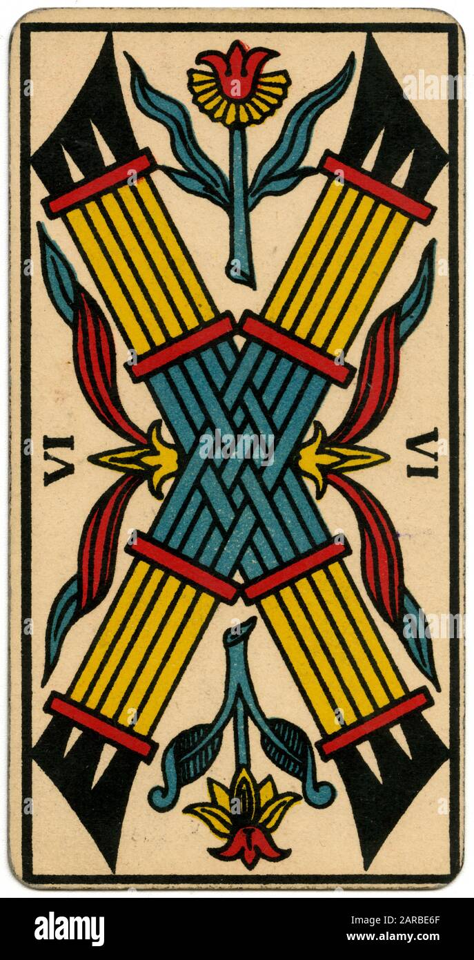 6 De Baton Tarot De Marseille Marseille tarot Banque d'images détourées - Alamy
