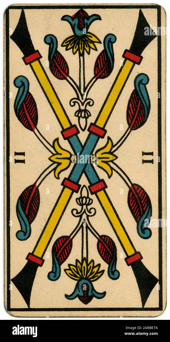 2 De Deniers Tarot De Marseille Marseille tarot Banque d'images détourées - Alamy