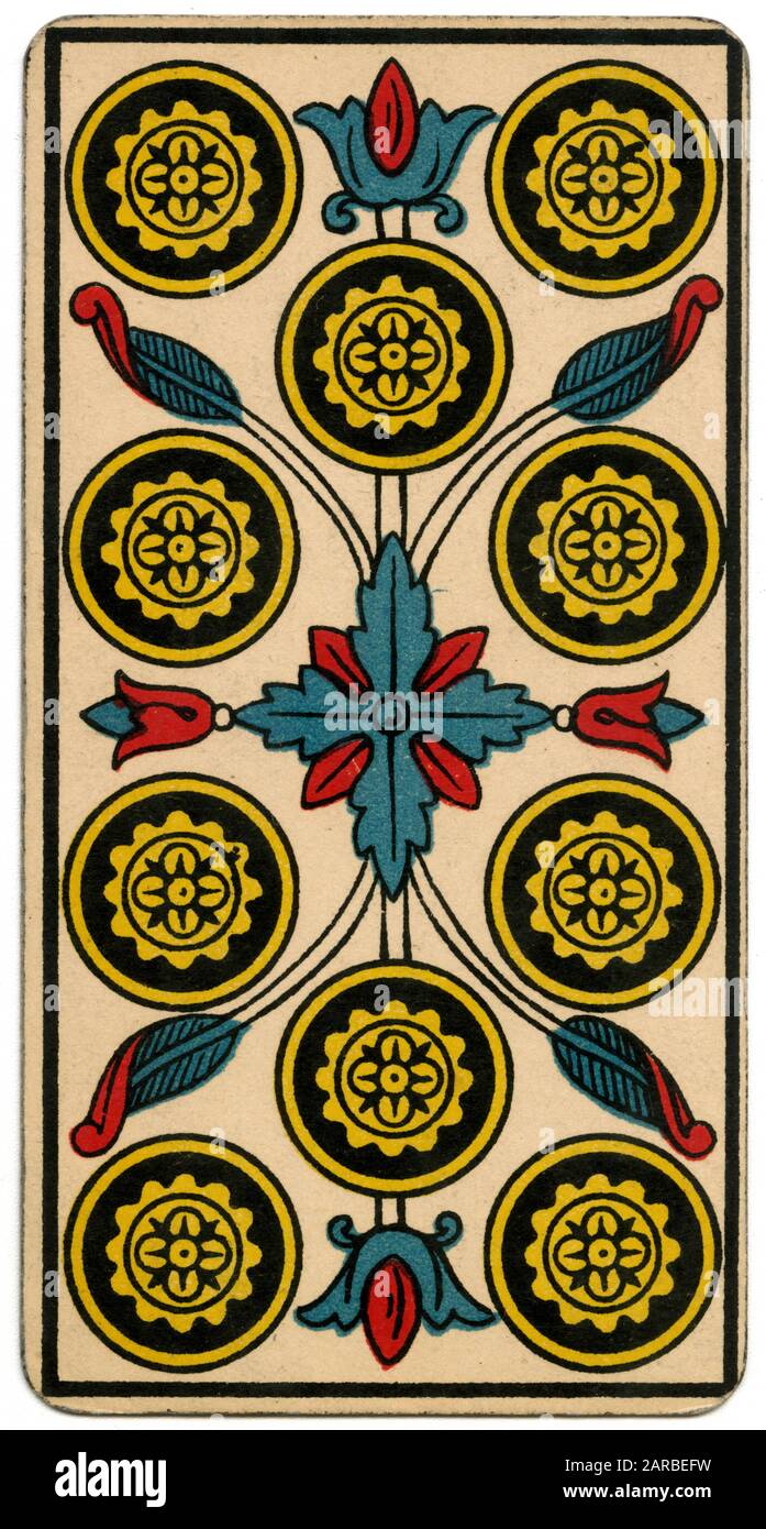6 De Deniers Tarot De Marseille Carte Tarot - deniers (pièces) X Photo Stock - Alamy