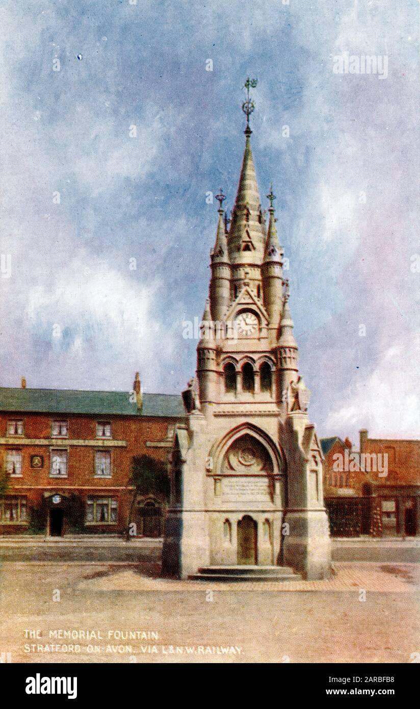 Memorial Fountain, Rother Street, Stratford-on-Avon, Warwickshire. Banque D'Images