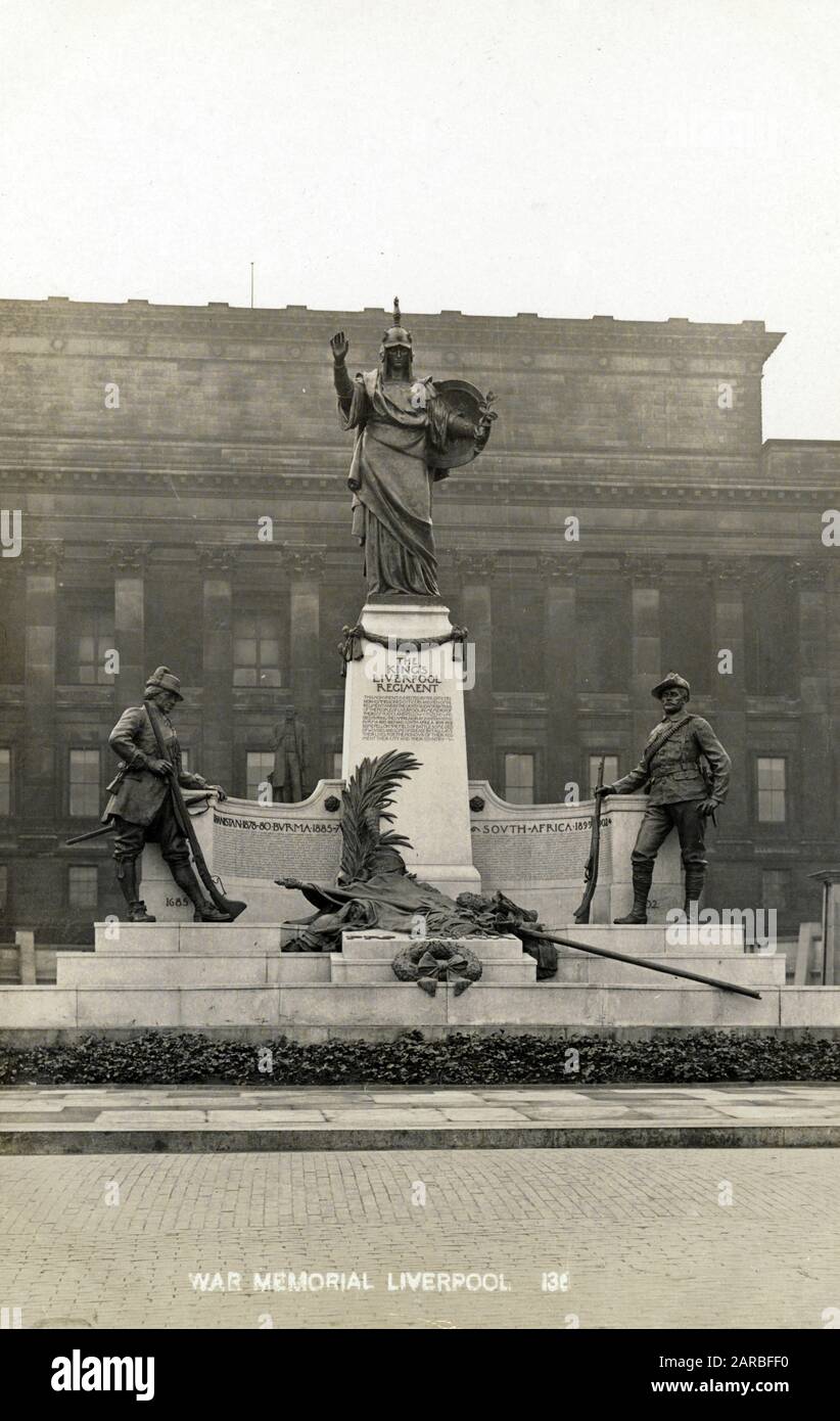 Monument commémoratif de guerre du King's Liverpool Regiment, Liverpool, relatif aux conflits en Afghanistan (1878-1880), en Birmanie (1885-1887) et en Afrique du Sud (1899-1902). Banque D'Images