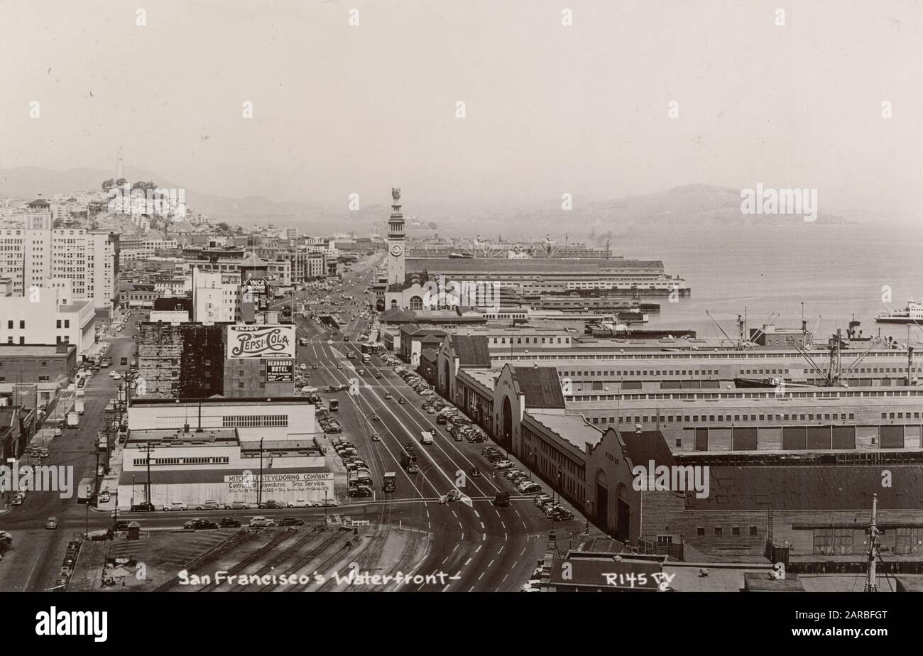 Vue aérienne du front de mer à San Francisco, Californie, États-Unis. Banque D'Images