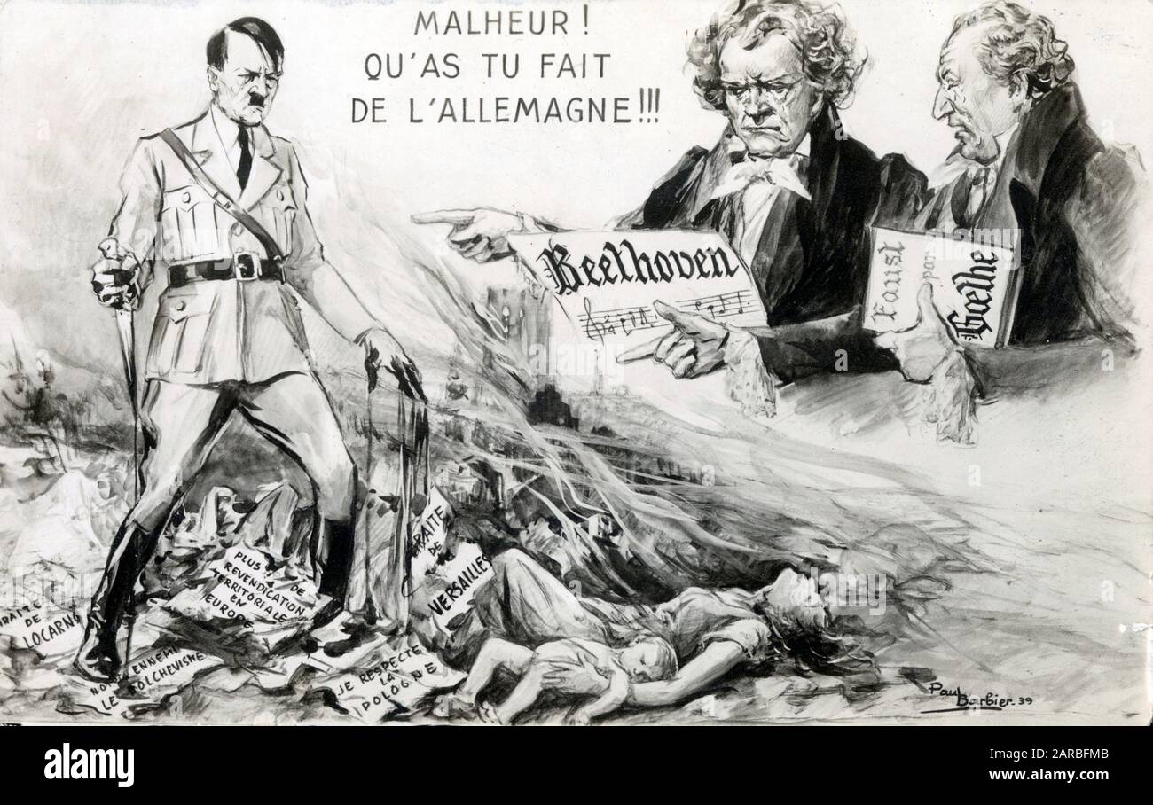 Le meurtrier Adolf Hitler critiqué par Beethoven et Goethe Banque D'Images