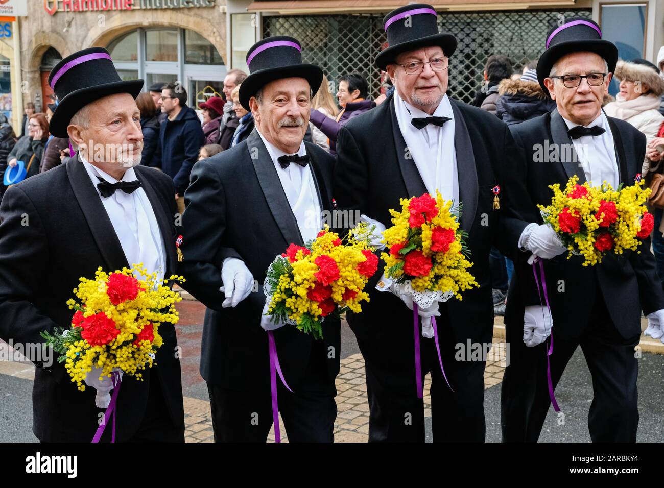 26 Janvier 2020, Villefranche-Sur-Saône, Auvergne-Rhône-Alpes, France. Jour de conscript. Festival annuel qui est une tradition à Villefranche-sur-Shôn Banque D'Images