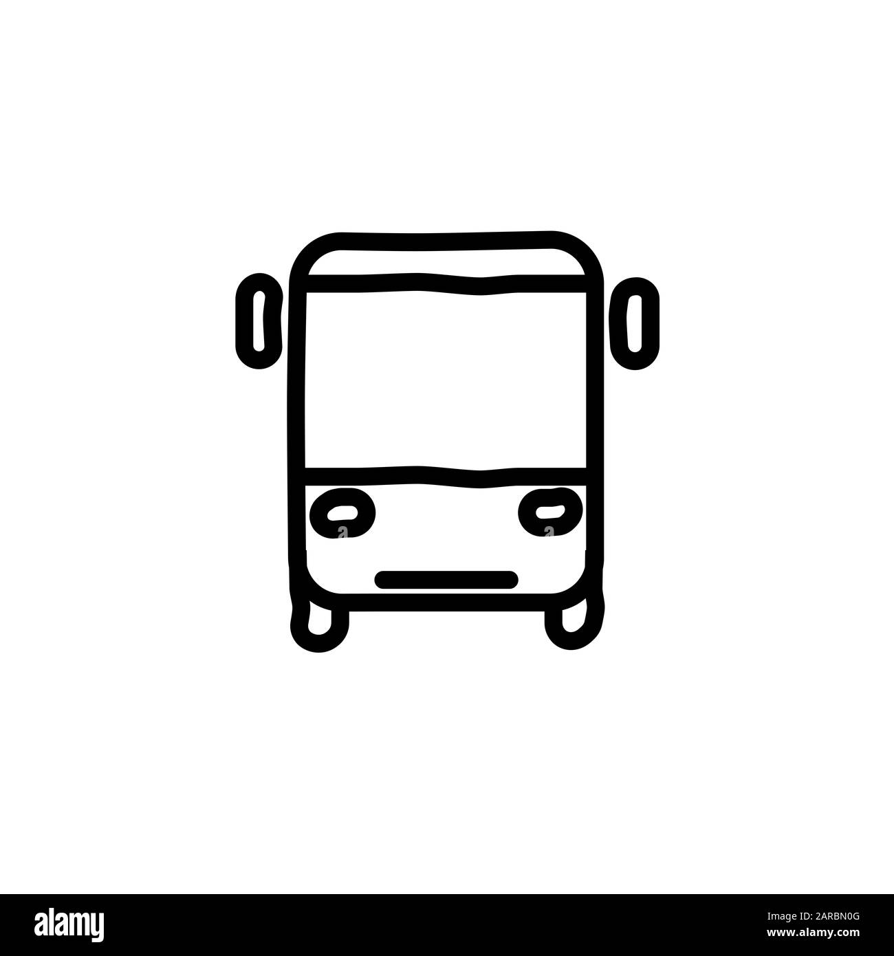 modèle de conception de ligne d'icône de bus Banque D'Images