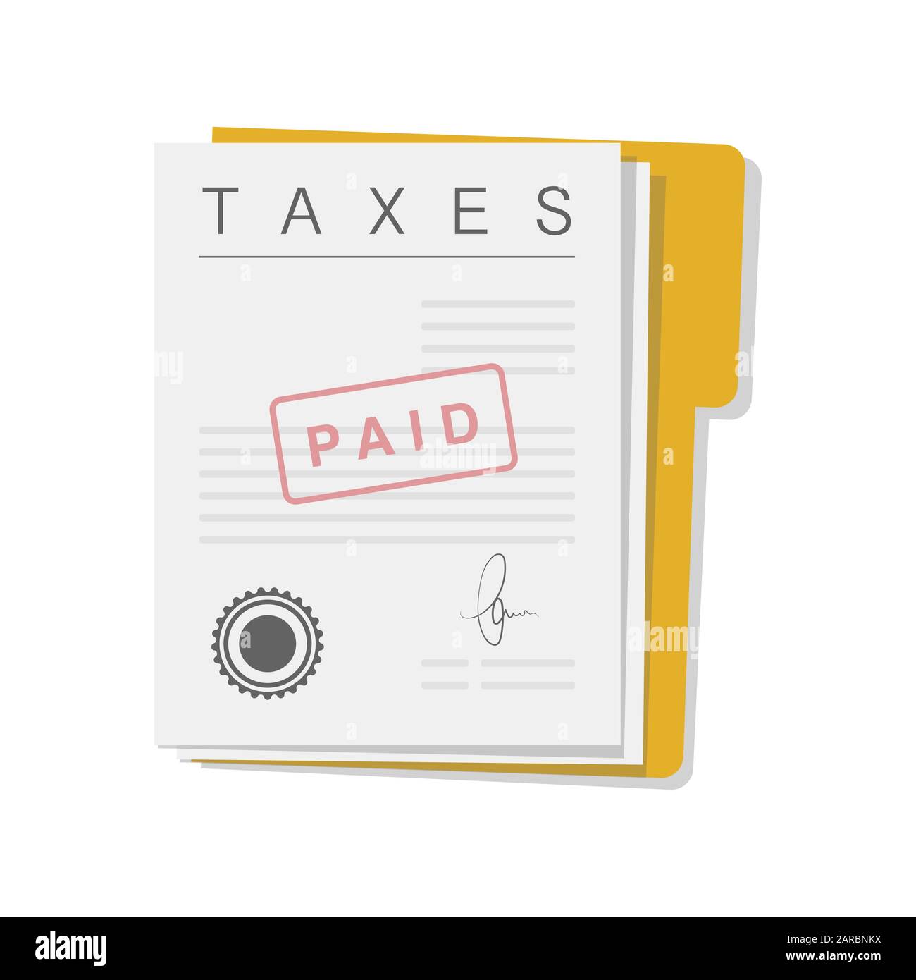 Formulaire taxes. Formulaire taxes payées. Documents financiers. Illustration vectorielle de comptabilité Illustration de Vecteur