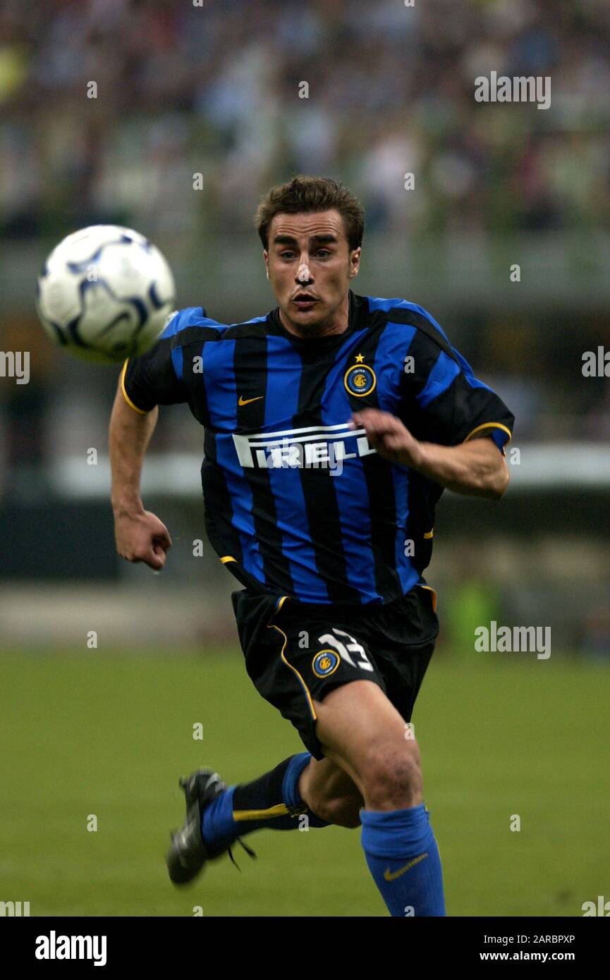 Milan Italie 13 mai 2003, Stade G.MEAZZA SAN SIRO, Ligue des Champions de l'UEFA 2002/2003, FC Inter - AC Milan : Fabio Cannavaro en action pendant le match Banque D'Images