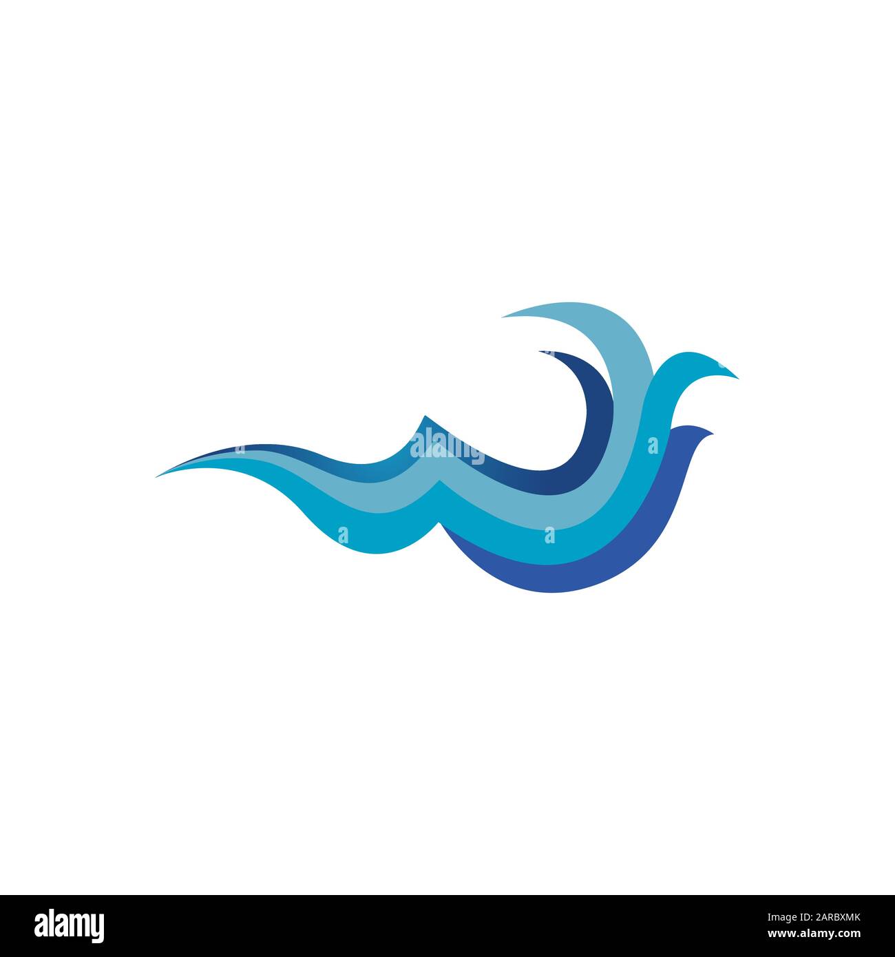 Vecteur De Conception Personnalisé Du Logo Blue Ocean Water Waves Illustration de Vecteur