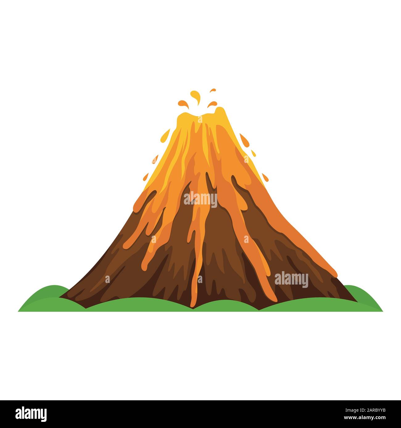 Icône Volcano, illustration vectorielle de dessin animé Illustration de Vecteur