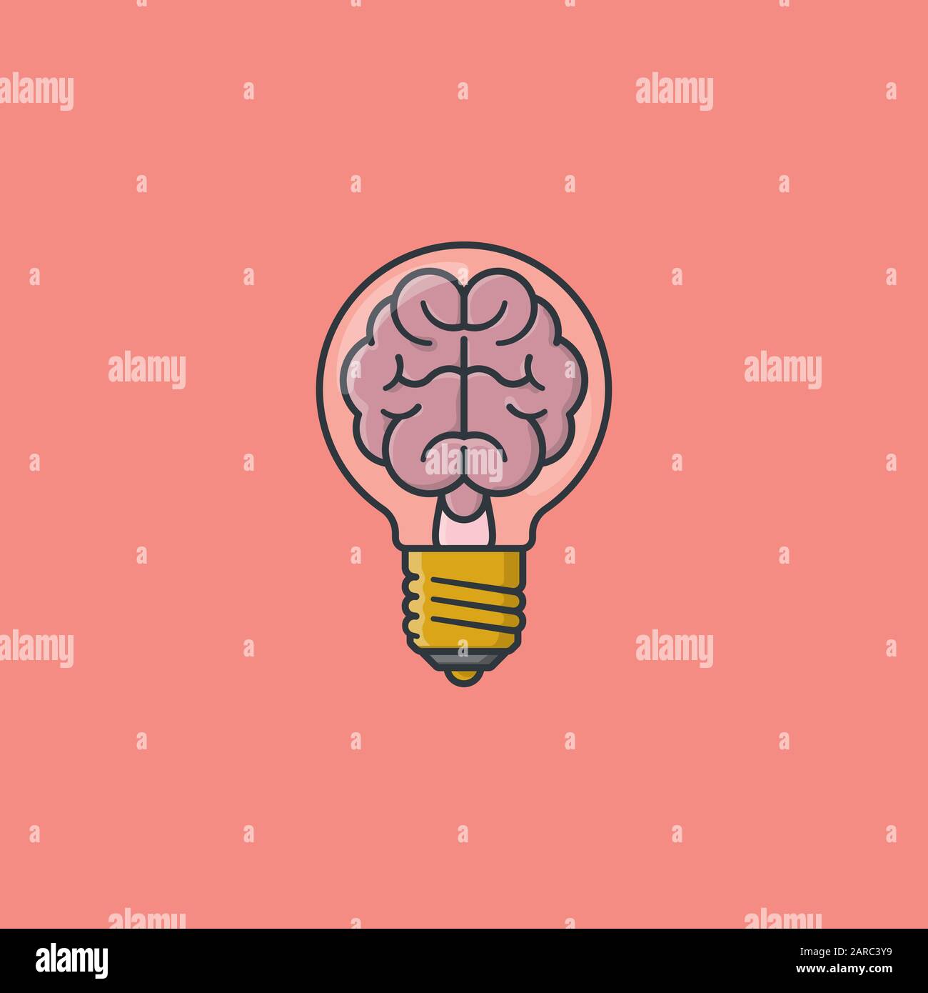 Cerveau en ampoule. Illustration vectorielle du concept d'innovation pour la Journée de l'innovation le 16 février. Symbole de couleur de créativité. Illustration de Vecteur