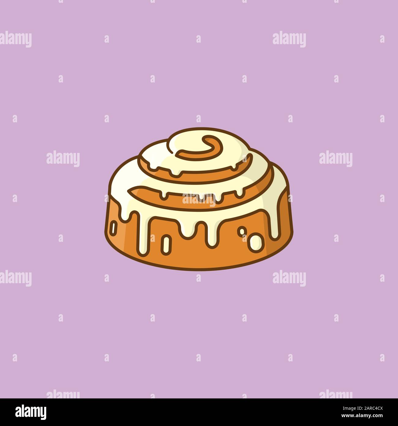 Illustration vectorielle de pain collant pour #StickTM BunDay le 21 février. Symbole de la pâtisserie et de la cuisine sucrée. Illustration de Vecteur