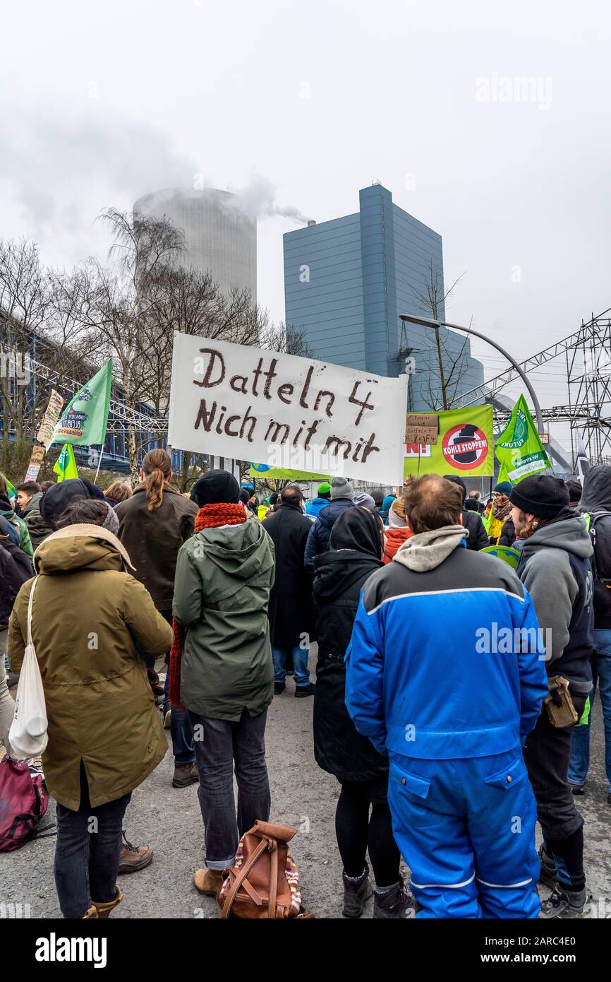 Manifestations des vendredis Pour le futur mouvement de la centrale électrique au charbon Datteln 4, contre la mise en service de la centrale électrique, dans le cadre du charbon Banque D'Images