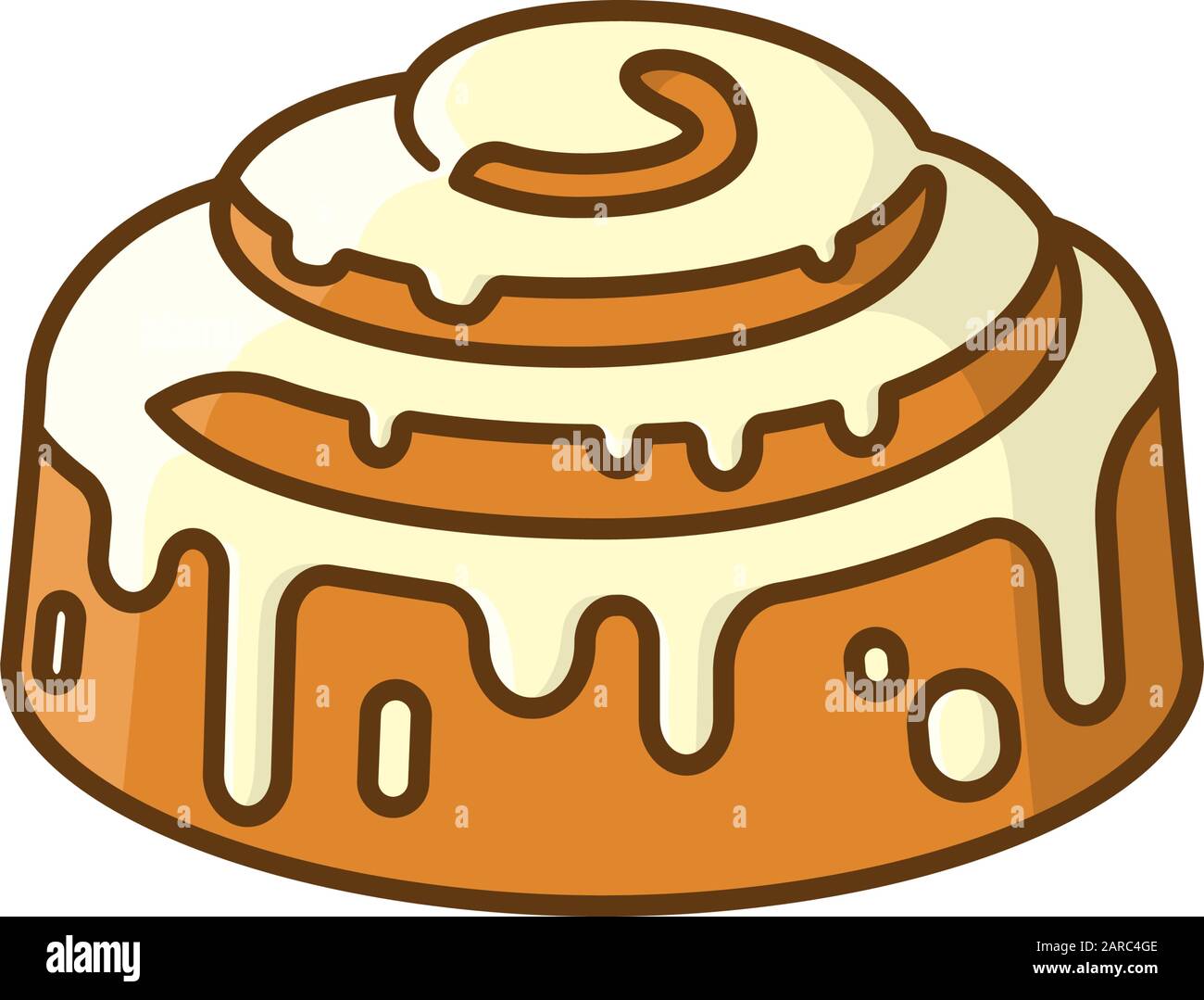Illustration vectorielle isolée de pain collant . Symbole de la pâtisserie et de la cuisine sucrée. Illustration de Vecteur