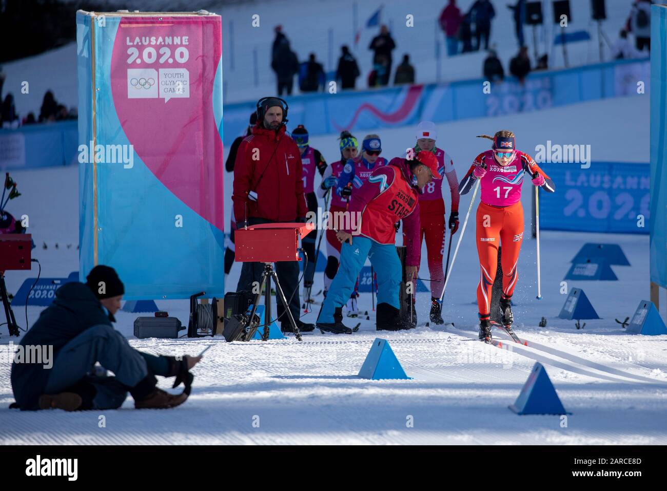 Molly Jefferies de Team GB (16) dans le ski de fond Classique de 5 km pour les femmes lors des Jeux Olympiques de la Jeunesse de Lausanne 2020 le 21 janvier 2020. Banque D'Images