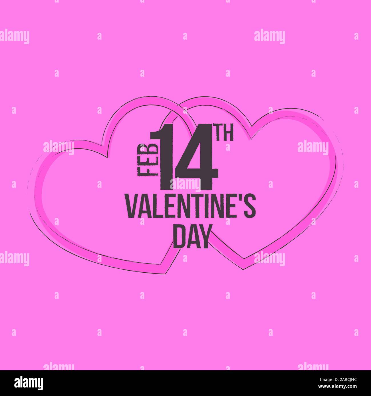 Saint Valentin fond de jour avec le motif de coeur et typographie de heureux valentines texte de jour Illustration de Vecteur