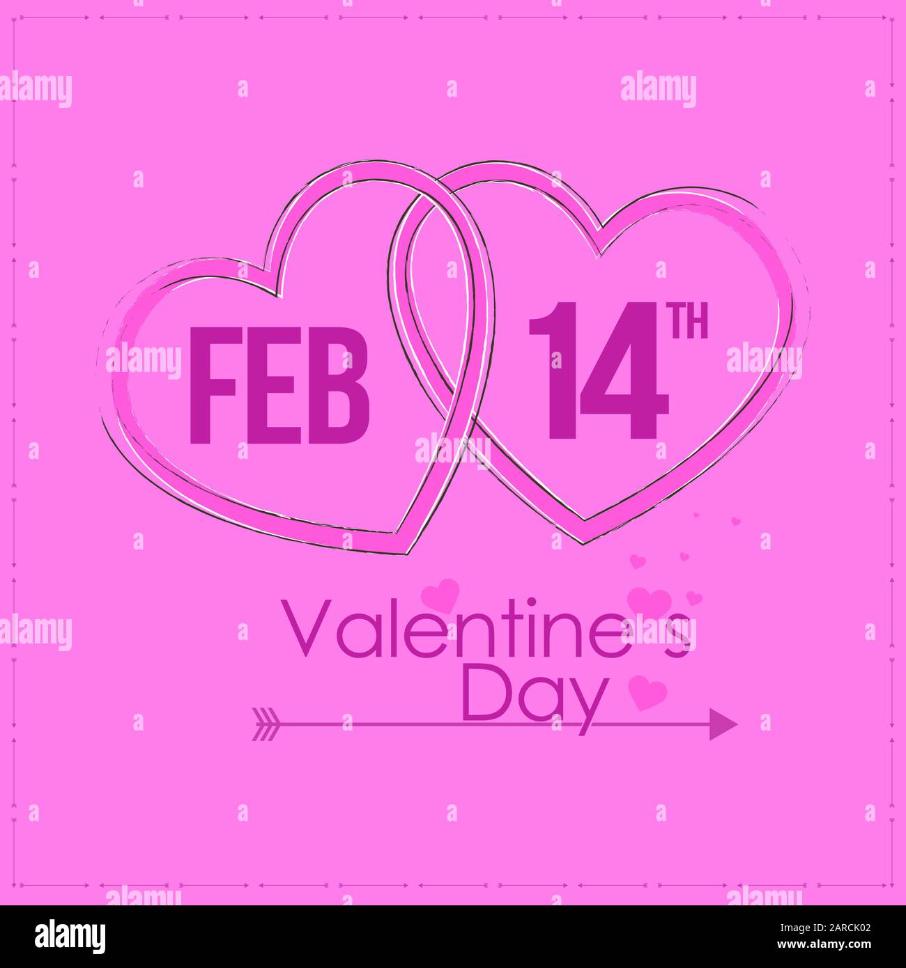 Affiche typographique Happy Valentines Day avec fond de texte. Illustration de Vecteur