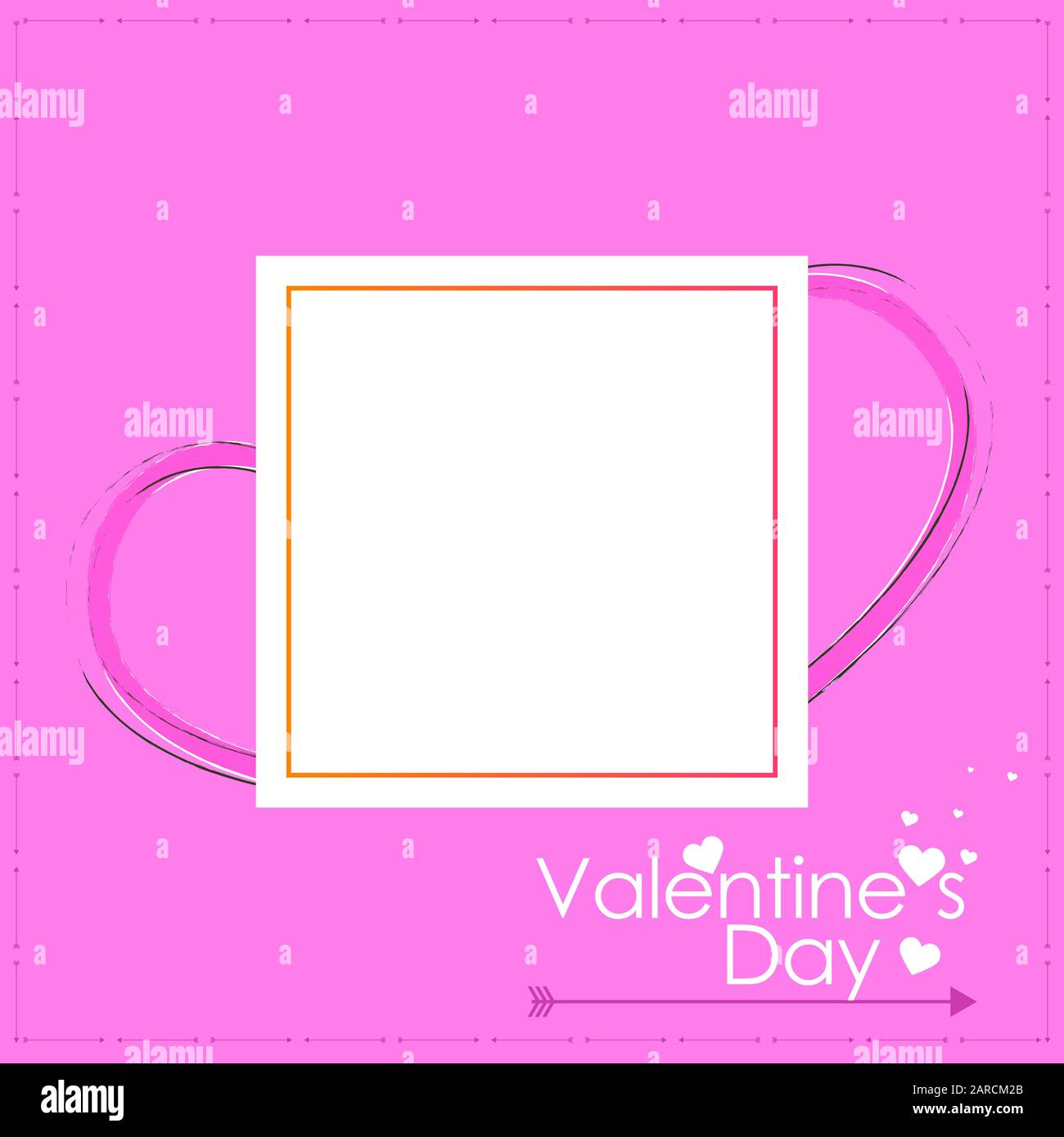 Motif carte de vœux pour la Saint-Valentin avec cadre, Illustration de Vecteur