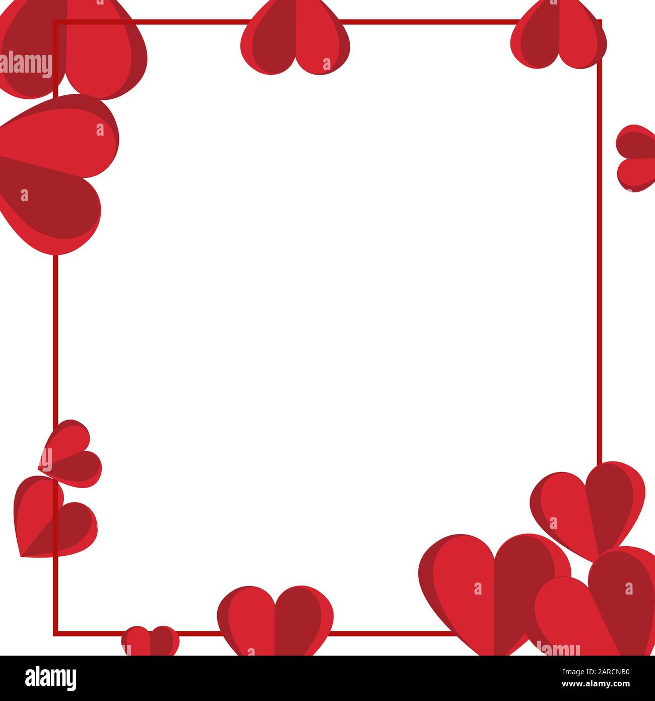 Concept de Saint-Valentin. Bonne carte de vœux de Saint Valentin avec coeurs rouges Illustration de Vecteur