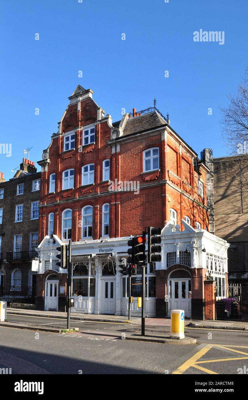The Gate, un restaurant de St John Street, Clerkenwell, Islington, Londres, Angleterre, Royaume-Uni Banque D'Images