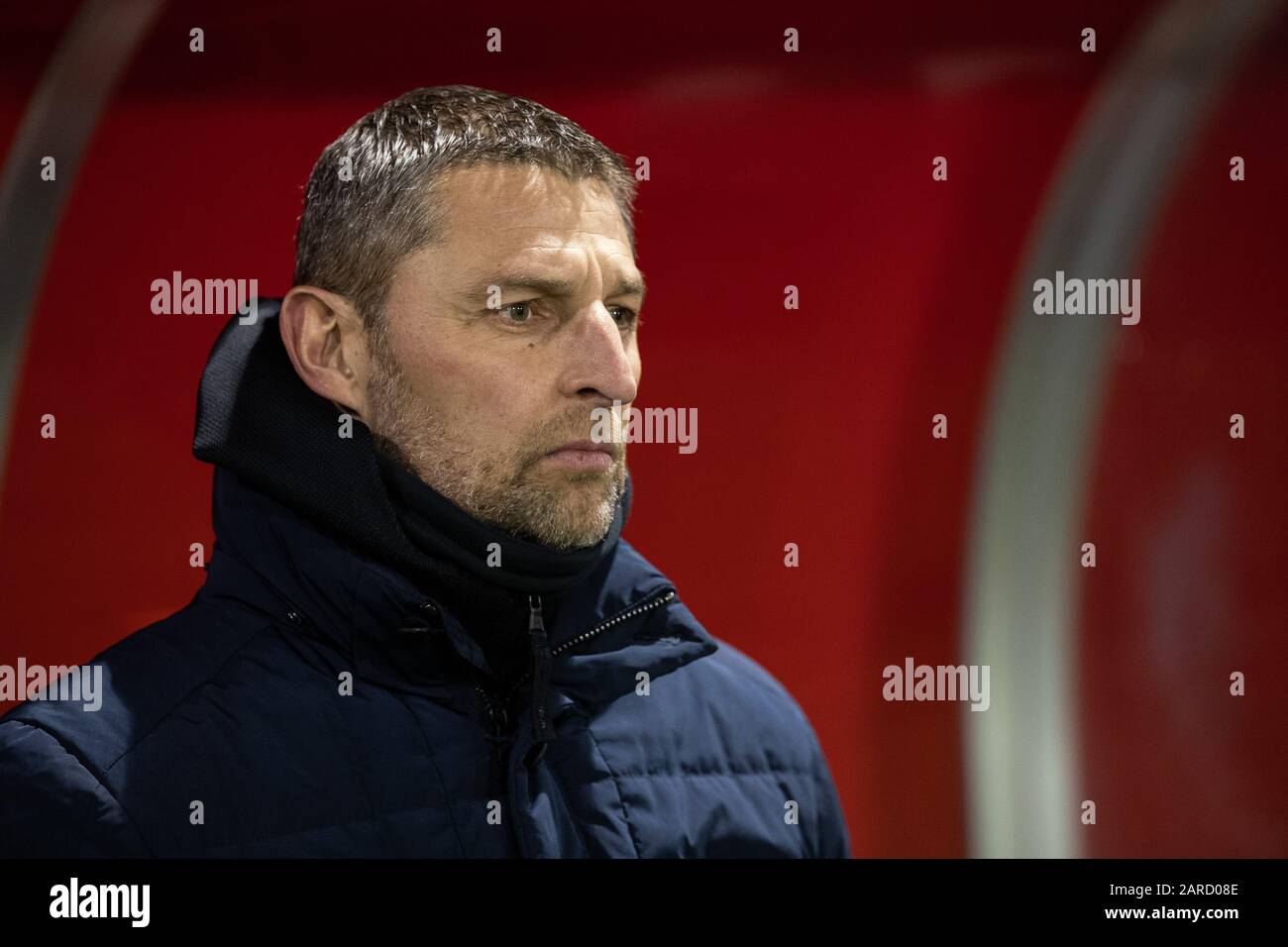 WIJDEWORMER, 27-01-2020, complexe de stages AFAS, saison 2019/2020, Football néerlandais Keuken Kampioen Divisie. Jong AZ entraîneur Michel Vonk pendant le match Jong AZ - Almere City Credit: Pro Shots/Alay Live News Banque D'Images