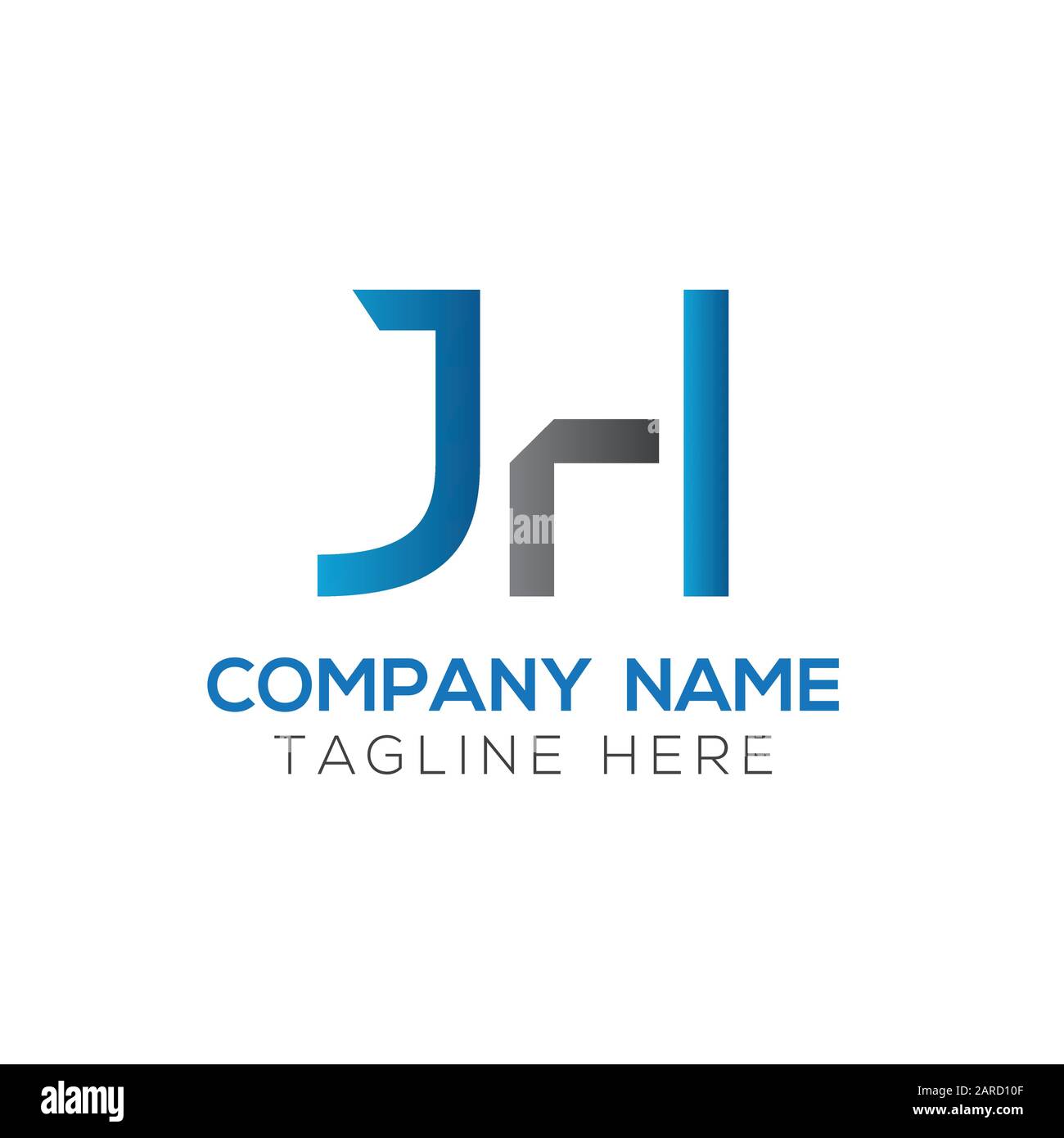 Modèle vectoriel de conception de logo lettre JH. Illustration Vectorielle Jh Linked Letter Design Initiale Illustration de Vecteur