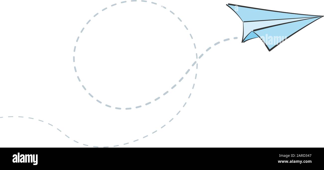 plan de papier à tracer et trajectoire de vol en spirale, illustration vectorielle du concept de voyage aérien Illustration de Vecteur